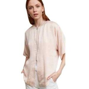 NWT Hei Hei Pink Satin Sleeve Bomber Blouse Anthropologie Boho Chic Medium